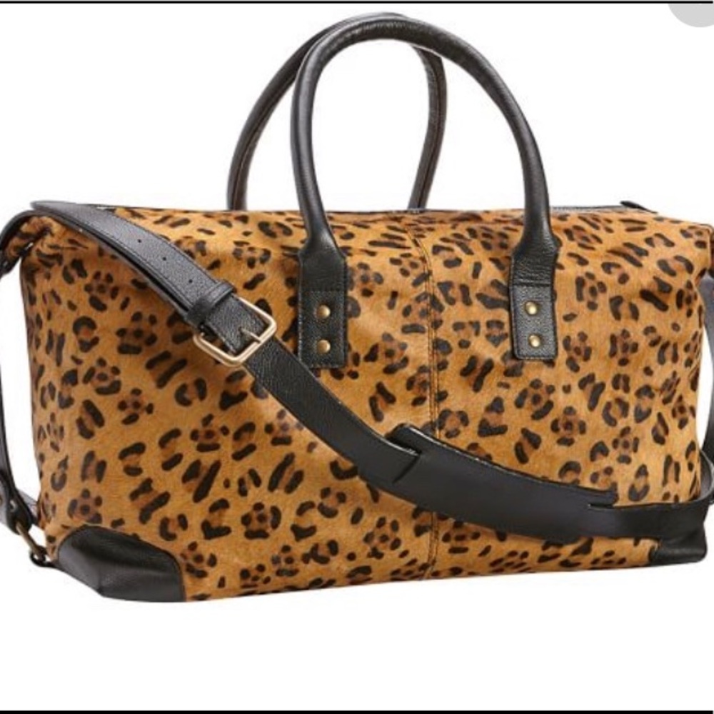 Pottery Barn Cheetah Travel Weekender and Tote Bag